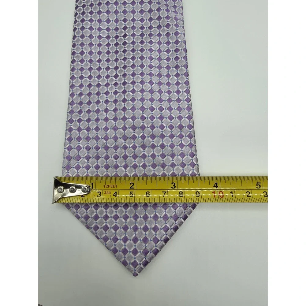 Vintage Tommy Hilfiger 100% Silk Geometric Pink Purple Blue Tie 60